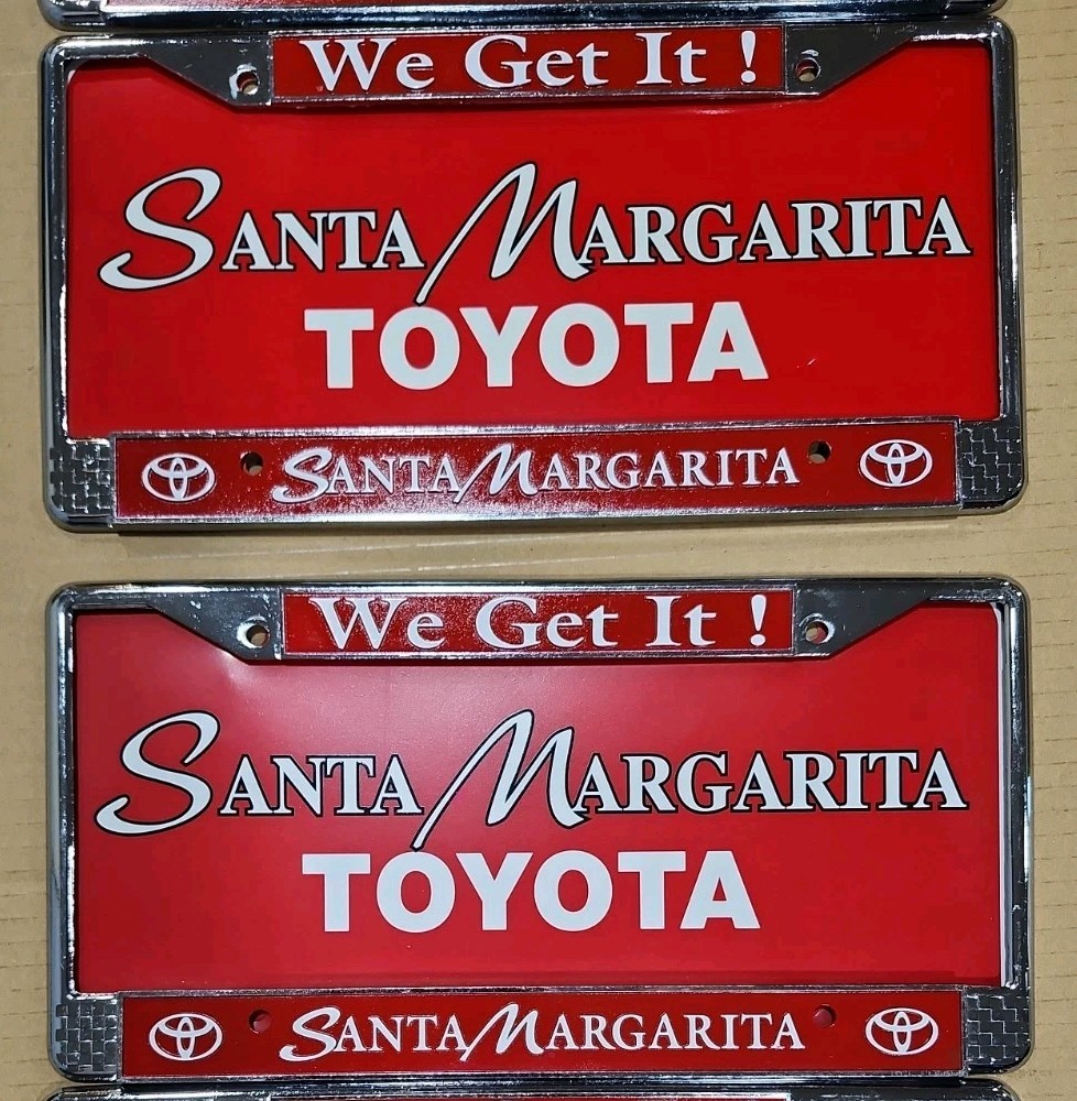 2 Santa Margarita Toyota Dealership License Plate Frame California Set Of 2