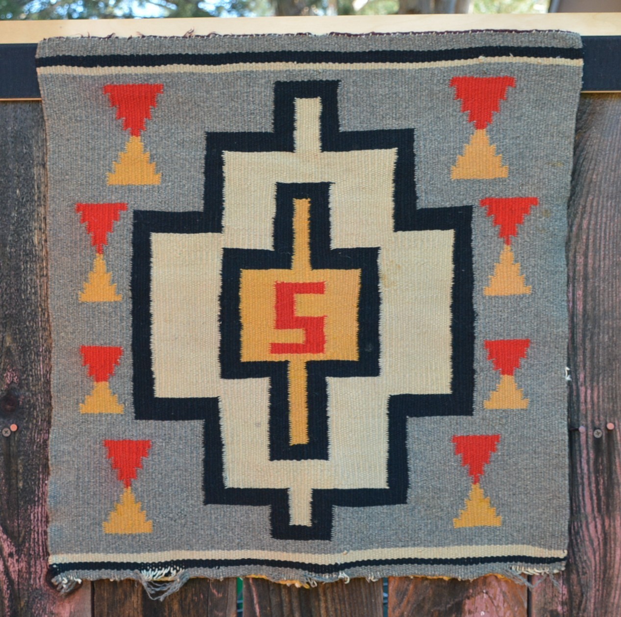 Unique Old Navajo Sampler Rug - Finely Woven Germantown Wools - 20\