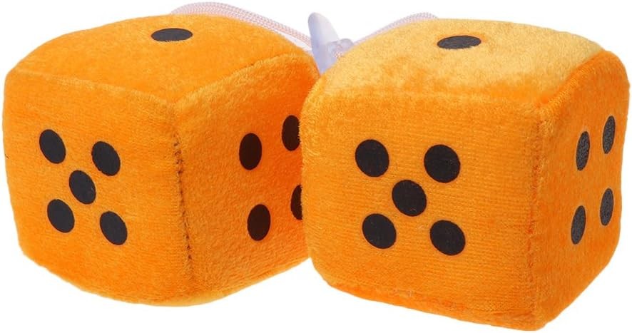 A FEI 1 Pair Fuzzy Dice Dots Rear View Mirror Hanger Decoration Car Styling... 
