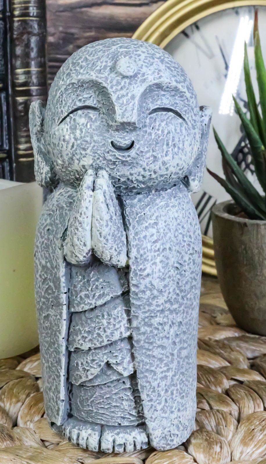 Japanese Buddha Happy Jizo Monk With Hands Clasped In Prayer Mini Statue 4.5\ Japanese Buddha Happy Jizo Monk With Hands Clasped In Prayer Mini Statue 4.5\