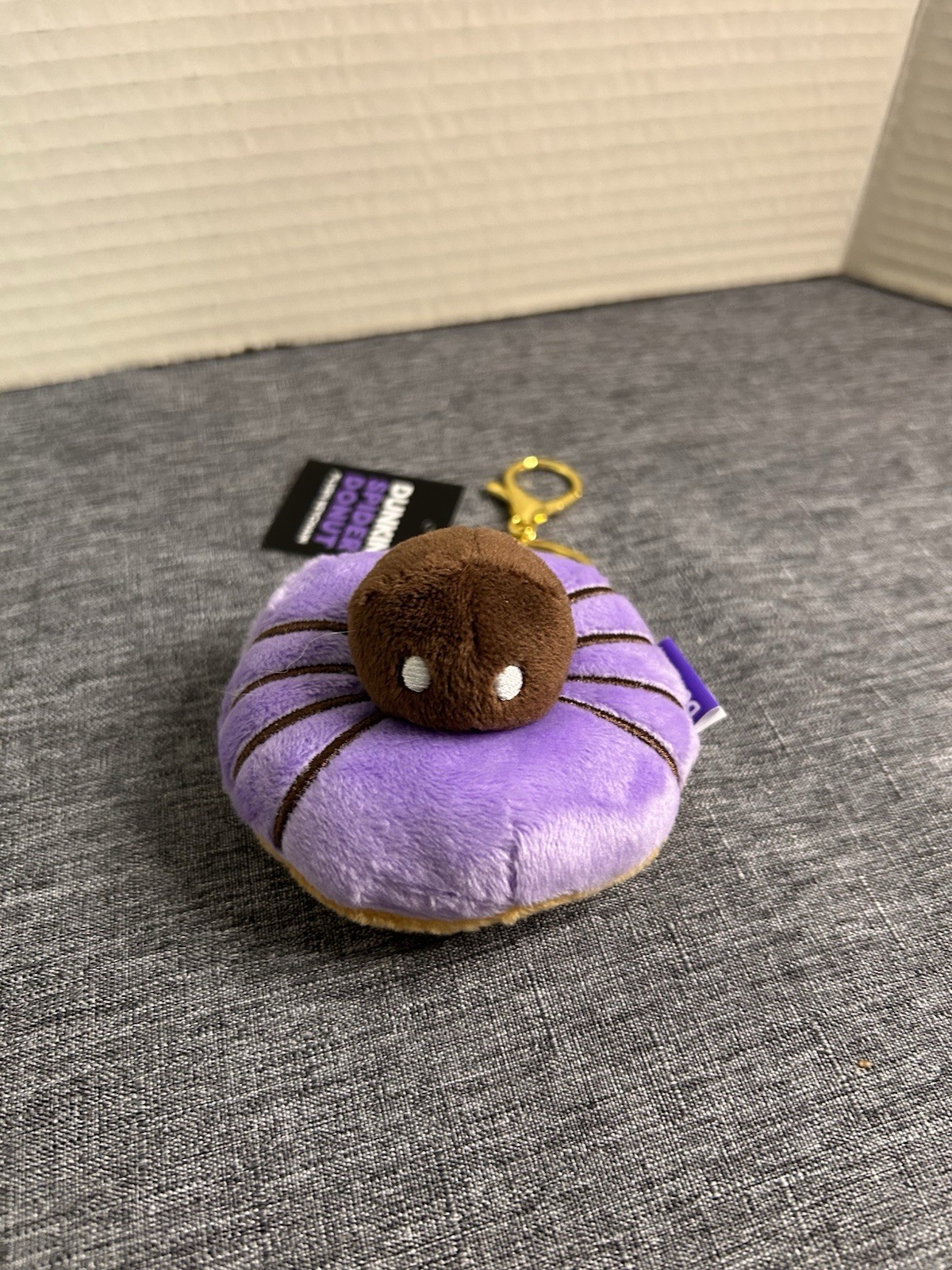 Dunkin Donuts Spider Donut Plush Keychain Halloween Purple 2026 Brand New 