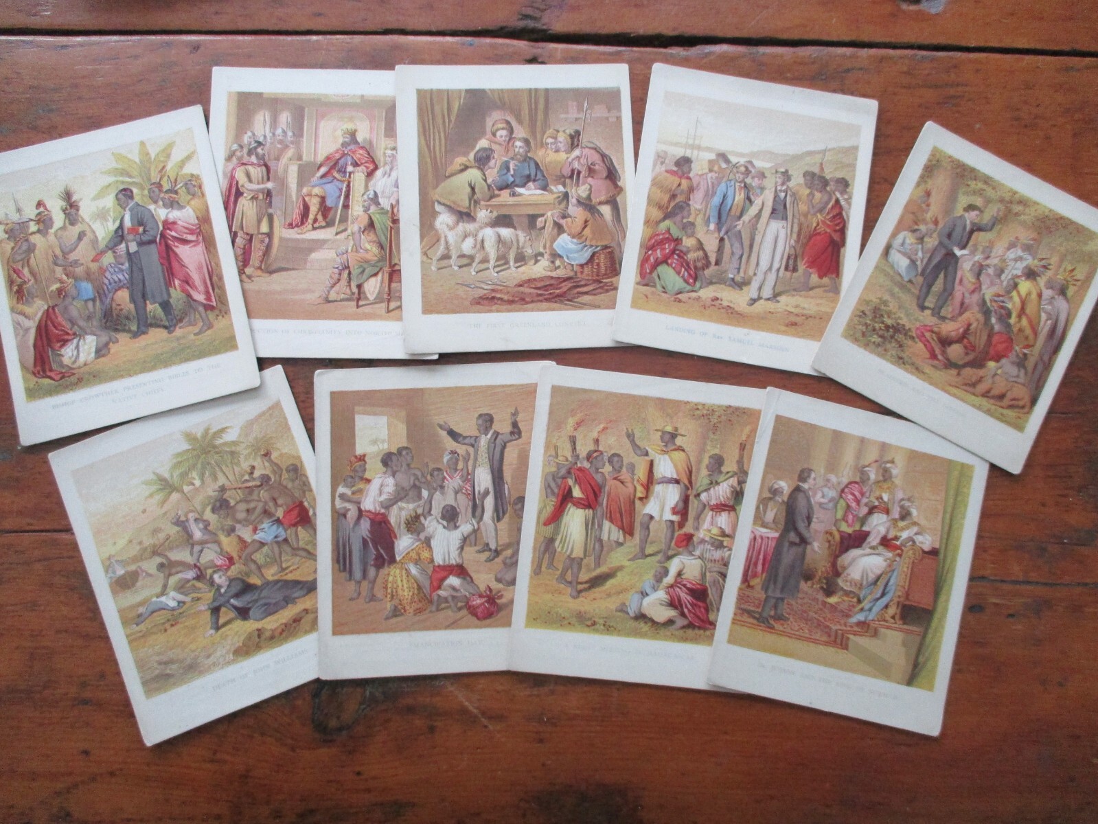 C1850 RARE 9 RELIGIOUS TRACT CARDS KRONHEIM & CO BLACK SLAVES MISSIONARY history