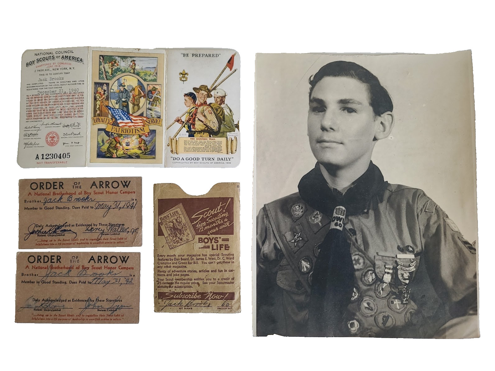 1940s Vtg BSA Boy Scouts Camp Photograph Picture + Cards Troop 60 Port Arthur TX