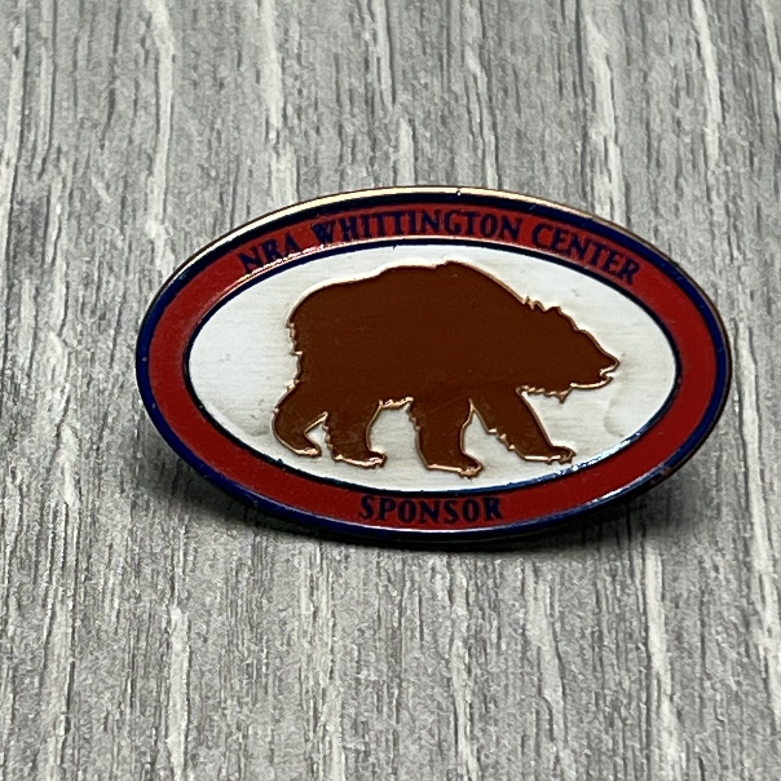 NRA Whittington Center Sponsor Bear Lapel Pin Collectible Advertising Badge
