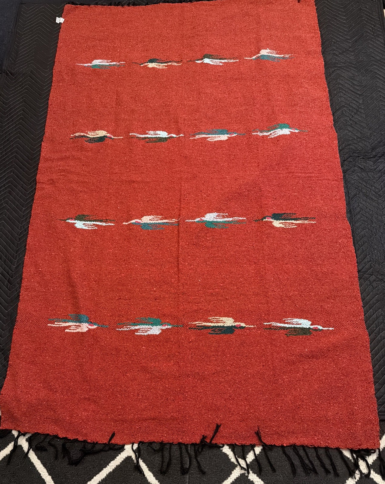 VTG Mexican Thunderbird Molina Indian Blanket 79” x 49”Southwest Textile Rug VTG Mexican Thunderbird Molina Indian Blanket 79” x 49”Southwest Textile Rug