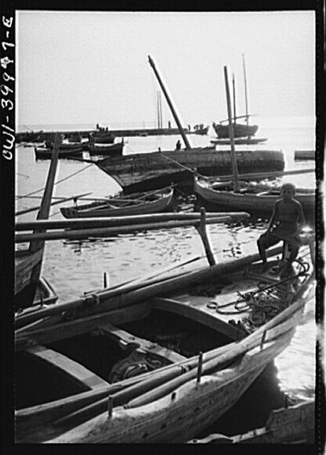 Photo:Palermo Sicily Italy 1900s Fishing Boats Harbor Scene