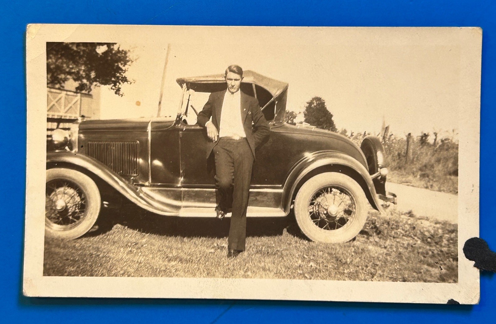 Vintage 1928-29 Ford Model A Roadster Original Photo Antique Car