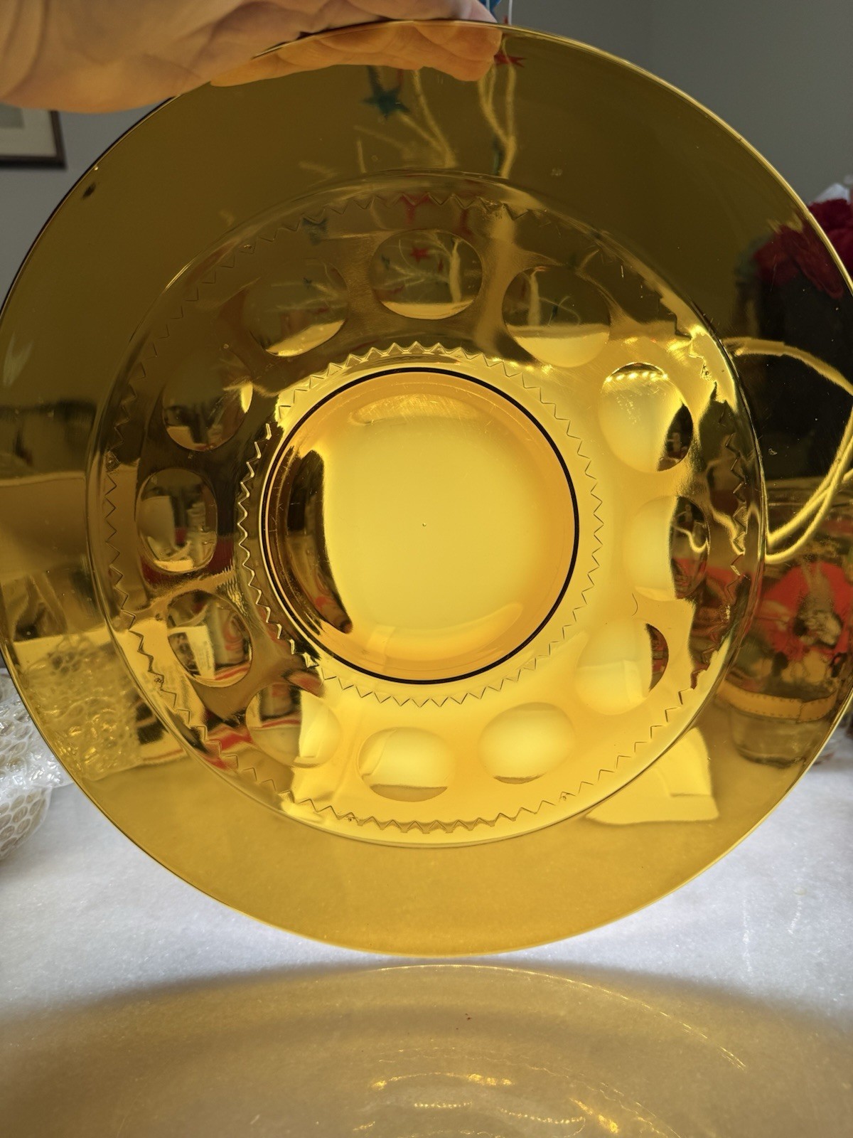 Vintage Amber Glass 8.25\