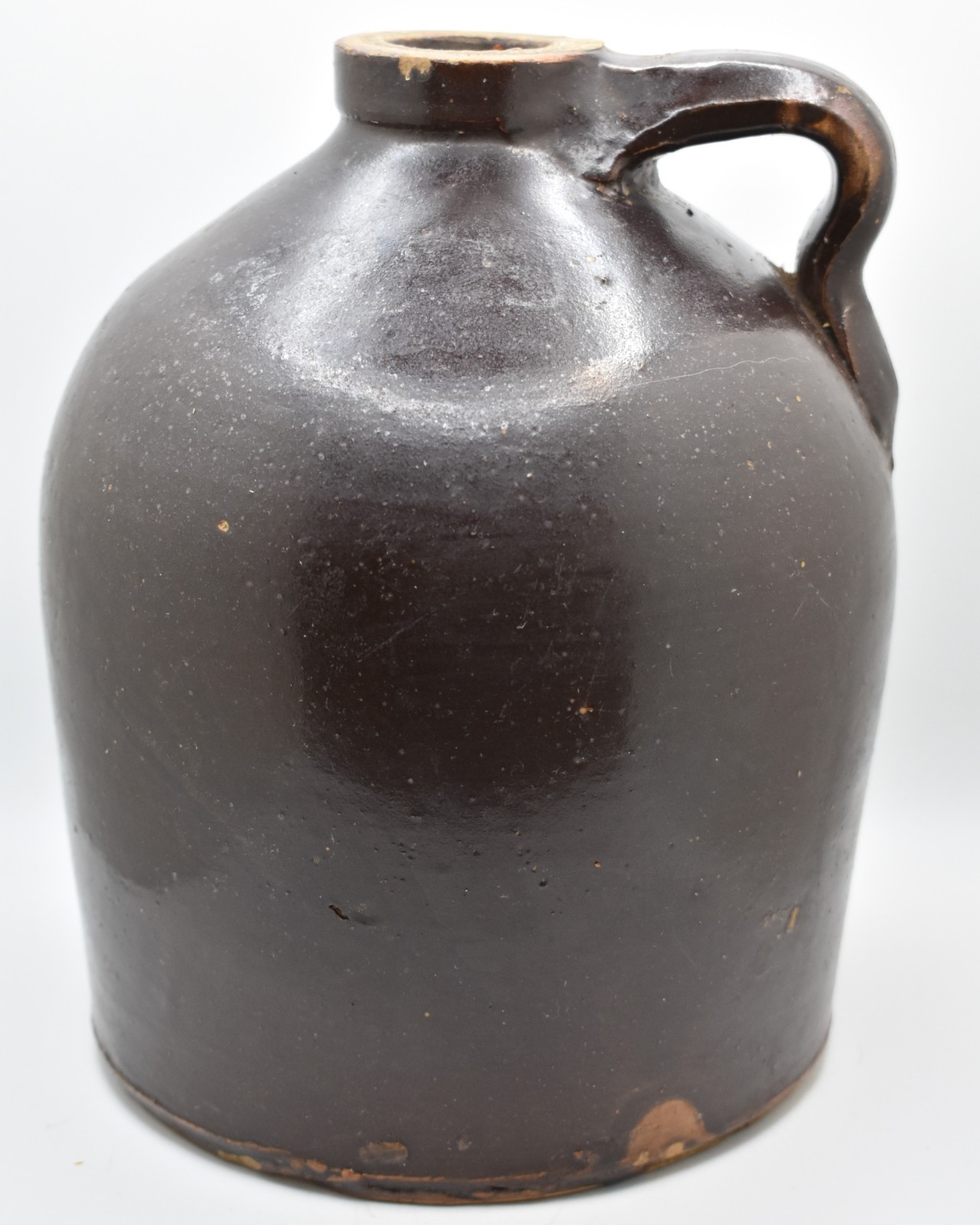 Antique Dark Brown Stoneware Beehive Whiskey Jug