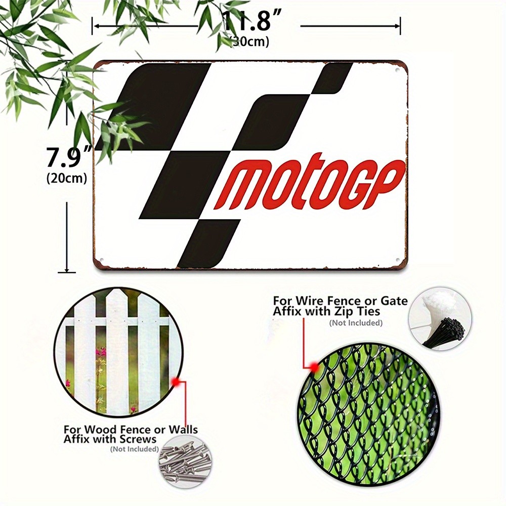 Official MotoGP Racing Checkered Flag Tin Metal Signs Home Décor 8x12 