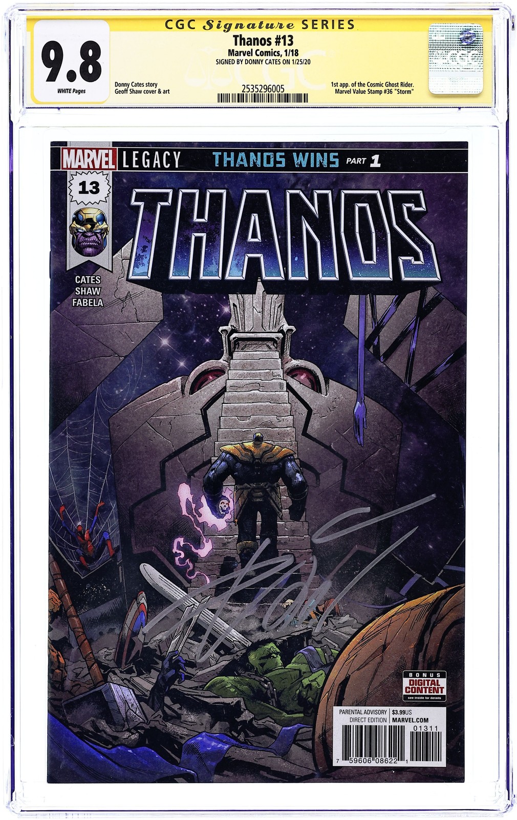 Thanos #13A Shaw CGC 9.8 SS Cates 2018 2535296005 1st app. Cosmic Ghost Rider