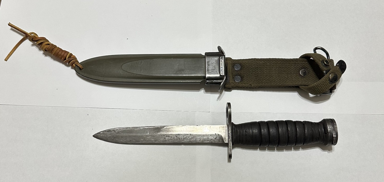WW2 US-M4 Bayonet/Knife with B.M.co US M8A1 Scabbard Sheath