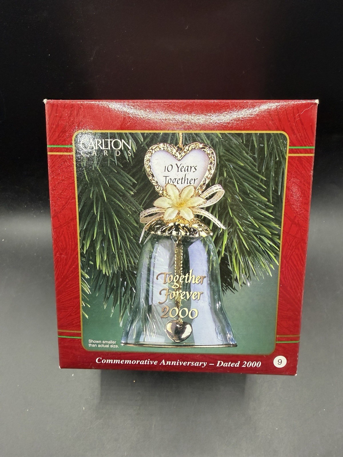Carlton Cards Heirloom Ornament 2000 Commemorative Anniversary Glass Bell Box 
