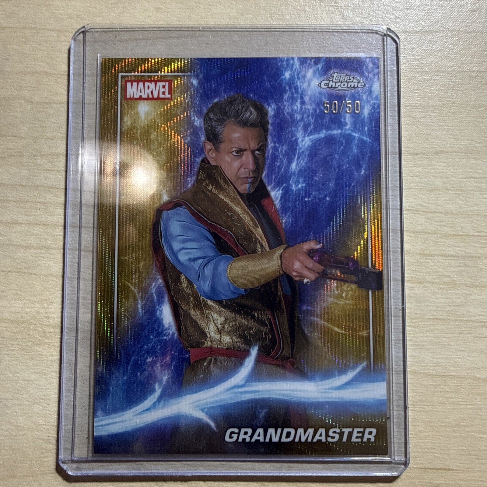 2025 Topps Marvel Studios Chrome Grandmaster 50 /50 Gold Wave Refractor 