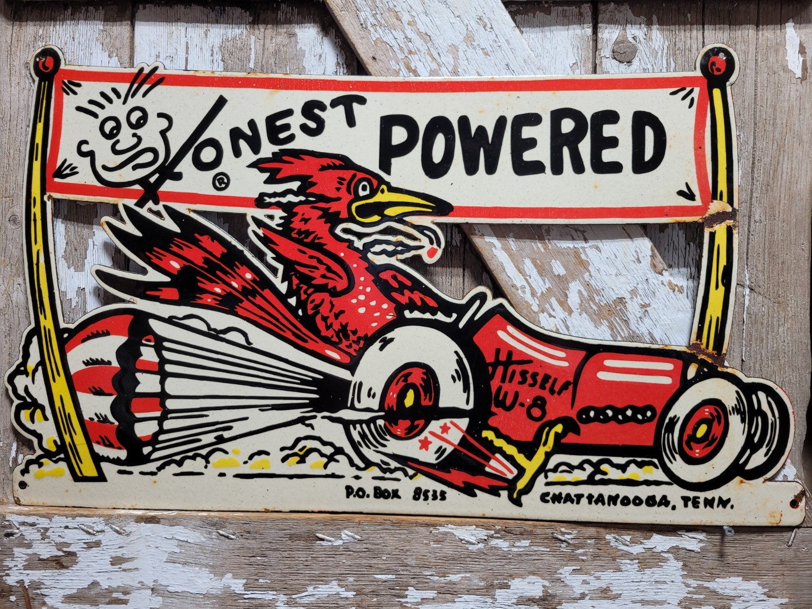 VINTAGE HONEST CHARLEY PORCELAIN SIGN 30\