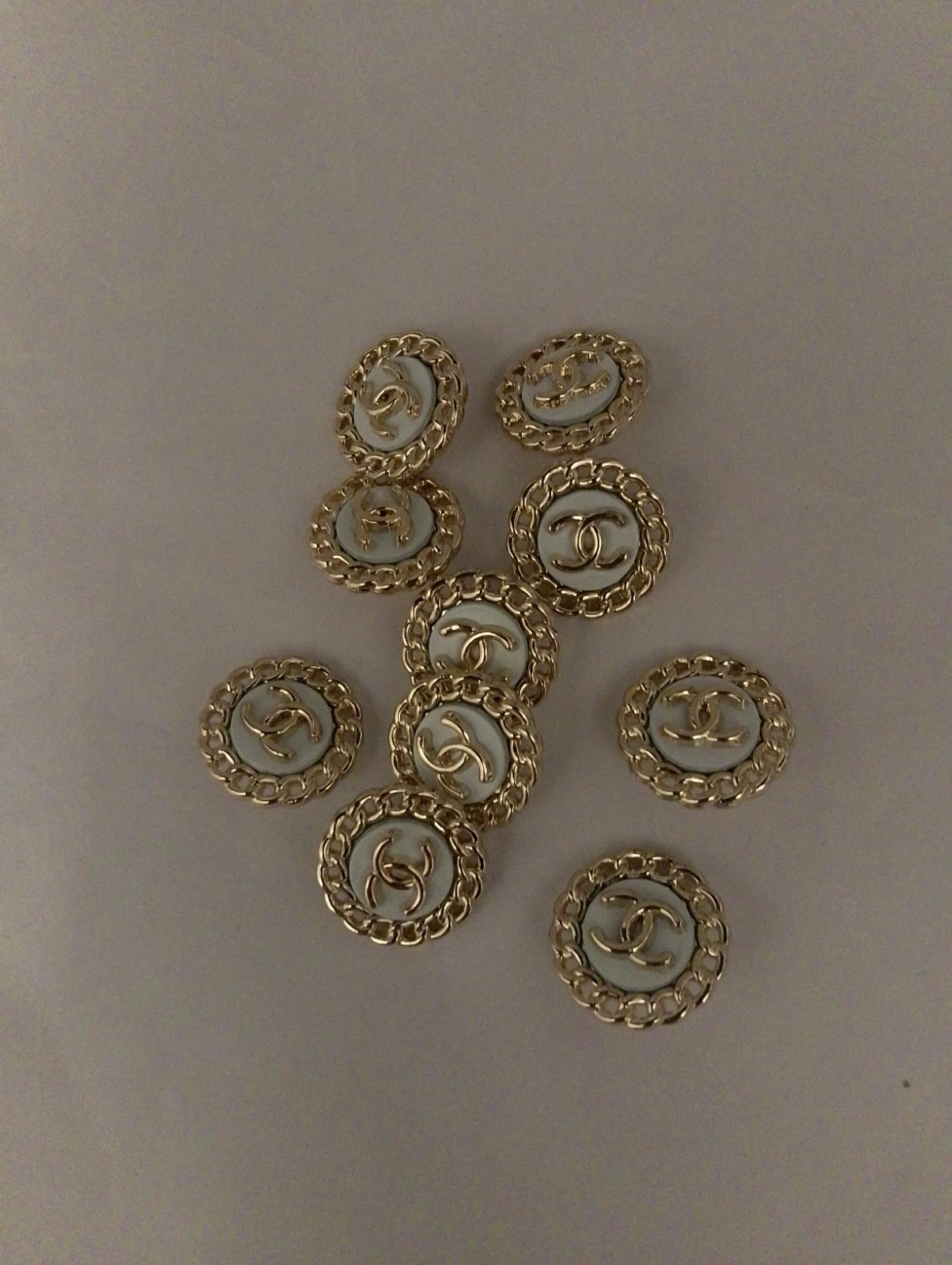 Lot Of ten 20Mm Designer Cc Vintage Button Gold Tone Chanel 10 BUTTONS Lot Of ten 20Mm Designer Cc Vintage Button Gold Tone Chanel 10 BUTTONS