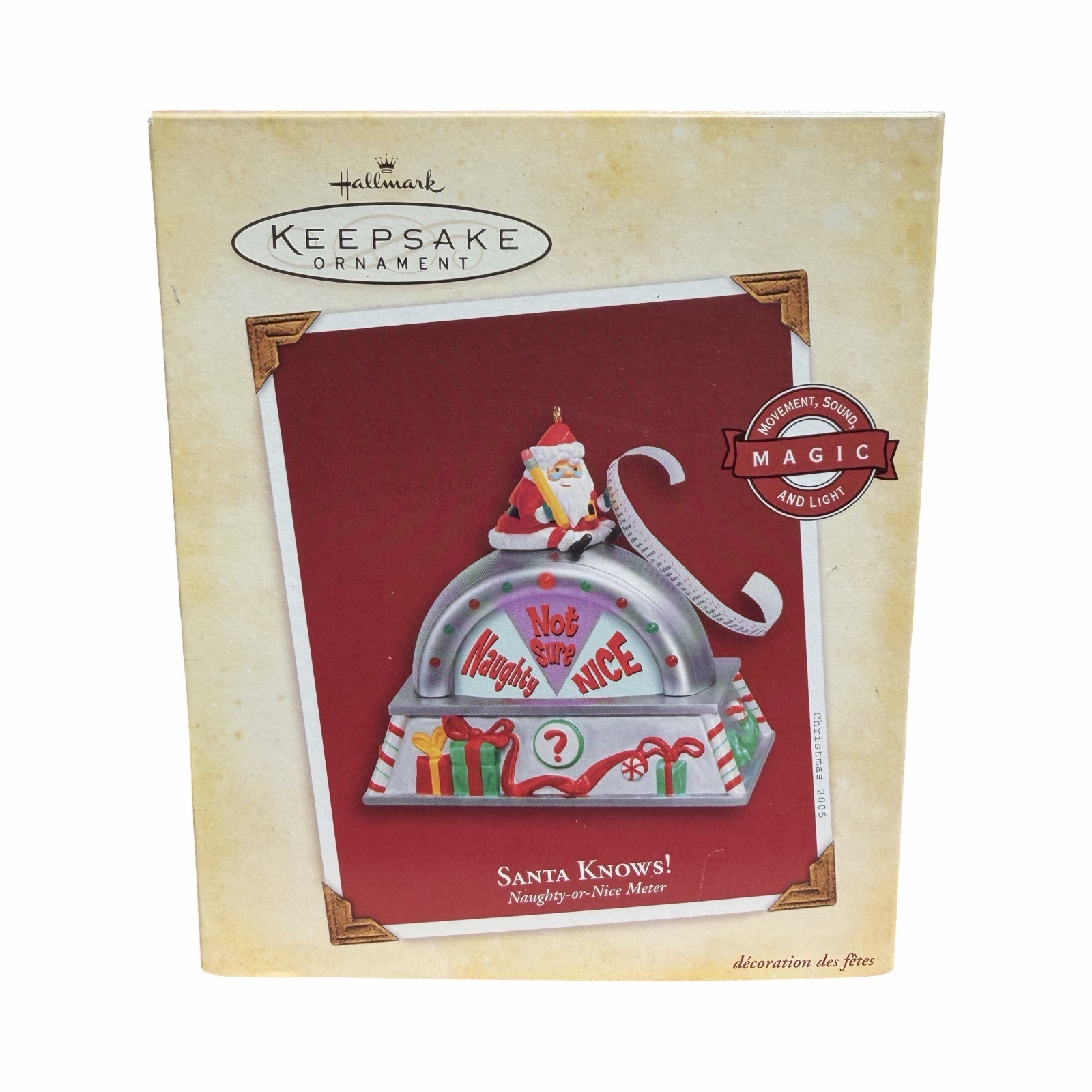 2005 Hallmark Keepsake Santa Knows  Ornament - Naughty-Or-Nice Meter