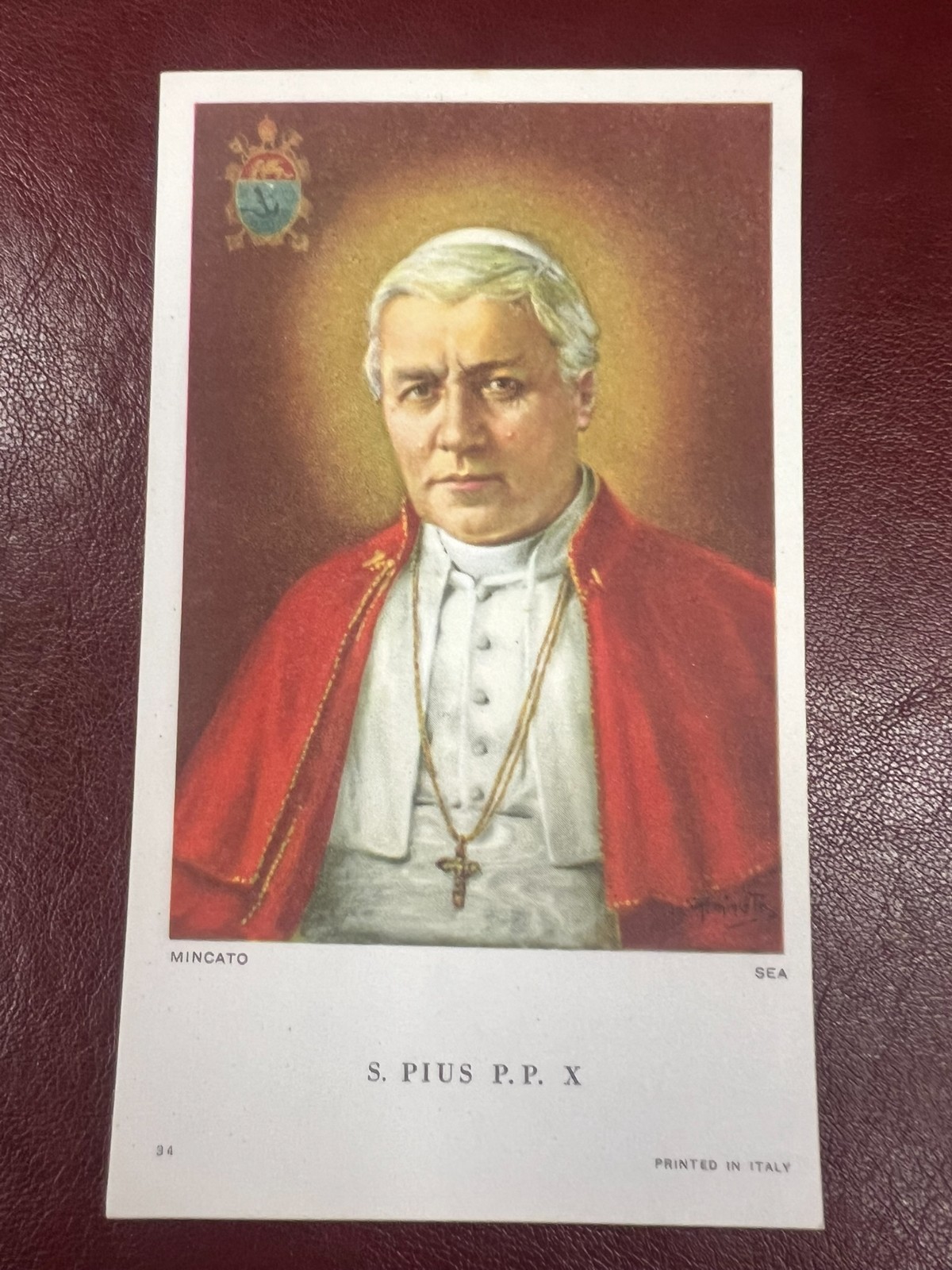 Rare Vintage Catholic Holy Card - St. Pius X