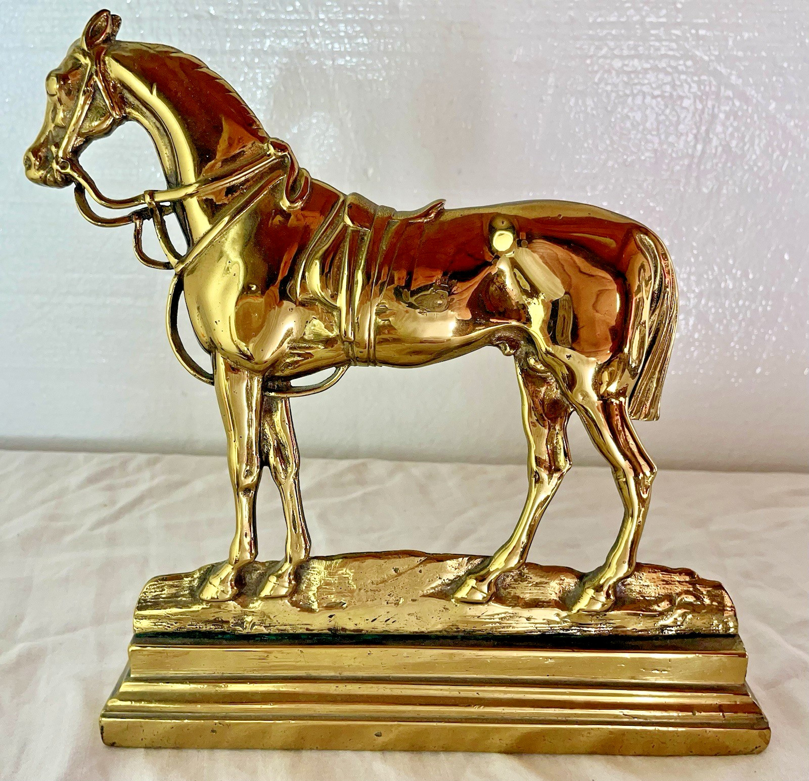 Authentic English Made Solid Brass Horse Chimney Ornament Doorstop Mantle Piece