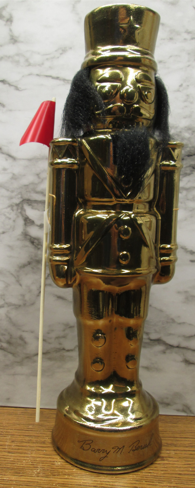Rare Vintage Jim Beam “Gold Nutcracker” S/s Barry M Berish, Pres. NEVER FILLED