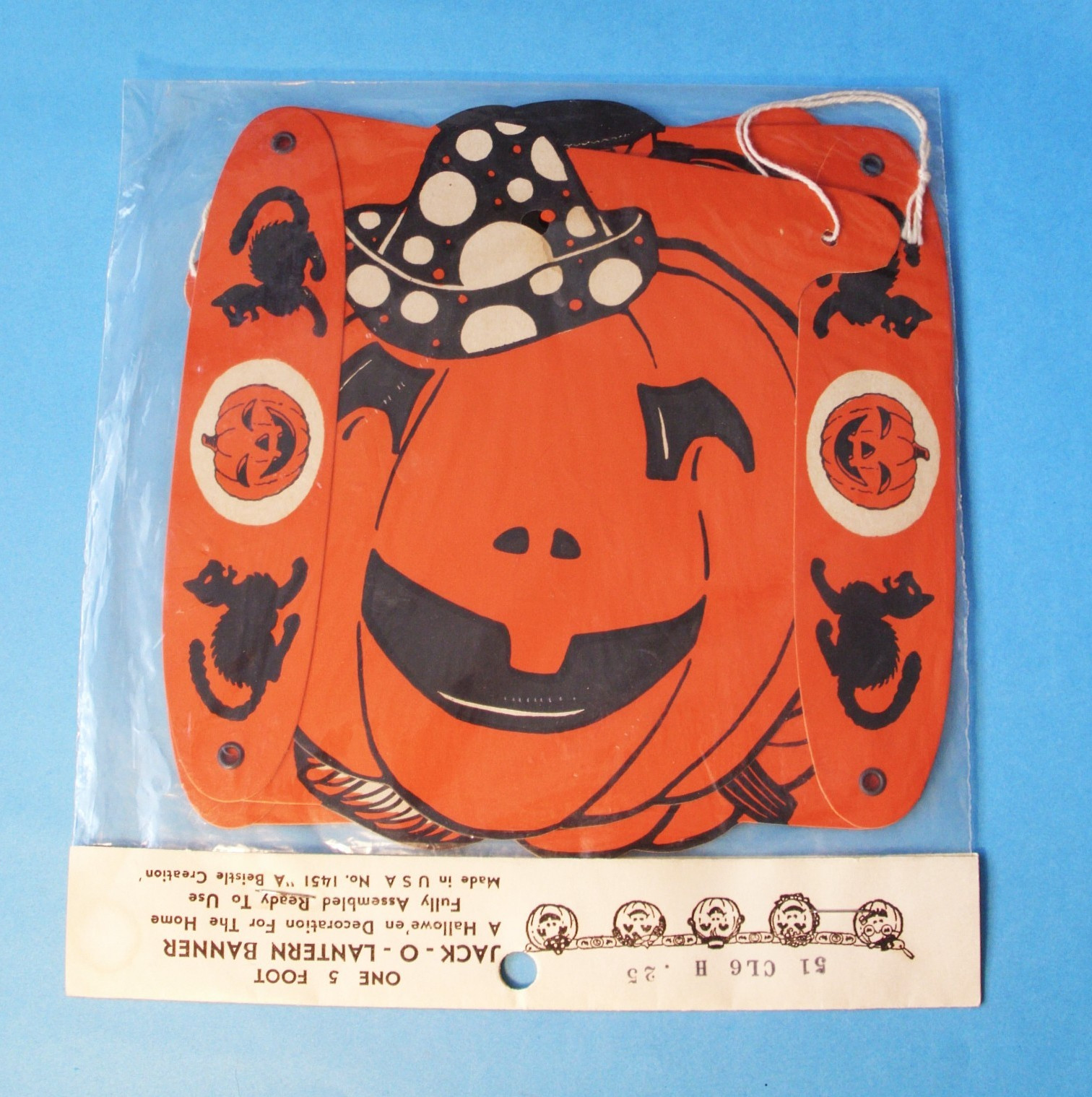 ❤ NOS Sealed RARE Vtg BEISTLE 5 Ft. HALLOWEEN Jack O Lantern PUMPKIN Banner USA ❤ NOS Sealed RARE Vtg BEISTLE 5 Ft. HALLOWEEN Jack O Lantern PUMPKIN Banner USA
