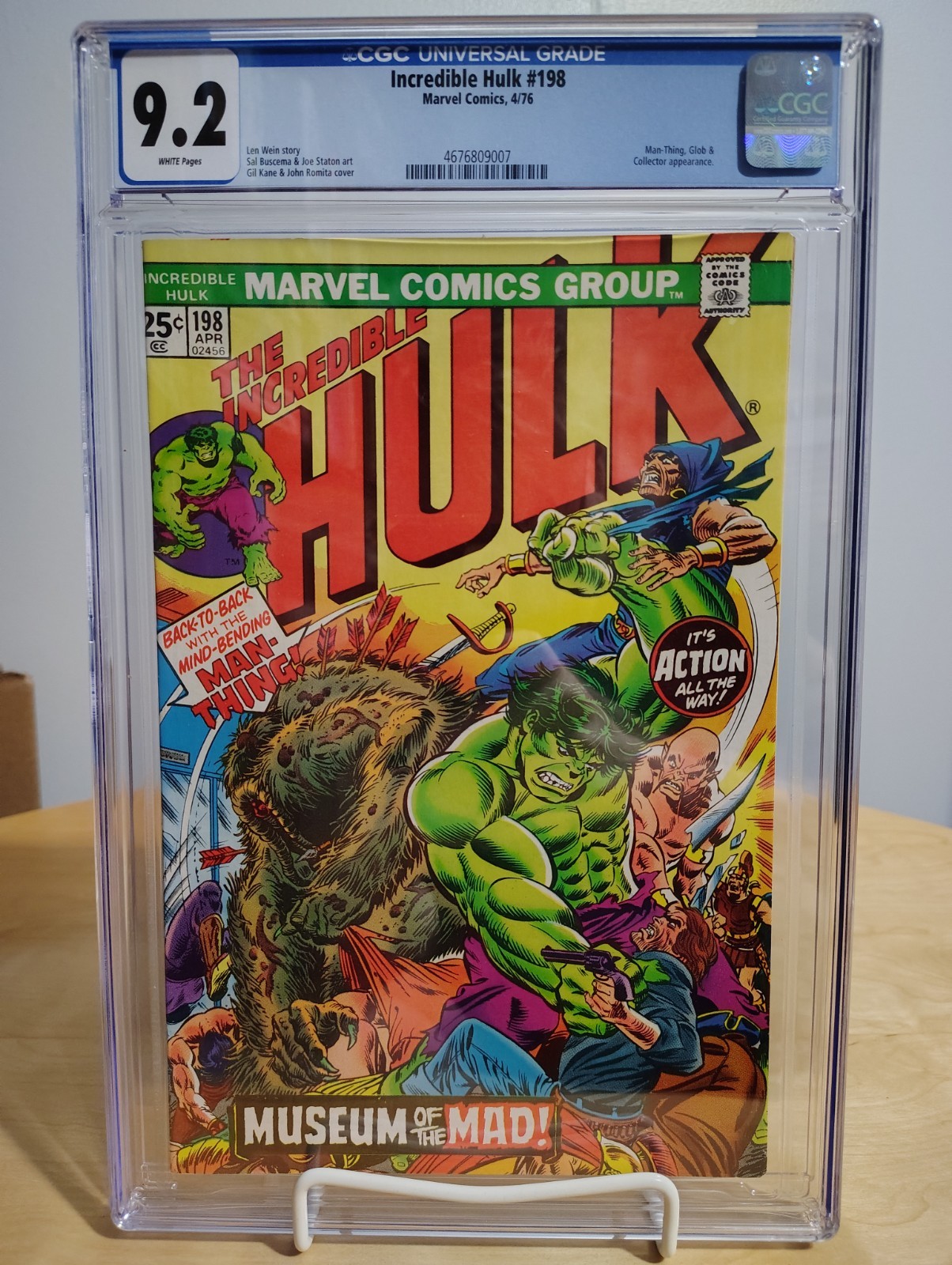 INCREDIBLE HULK # 198 CGC 9.2 WHITE PAGES ~ MAN-THING AND GLOB APPEARANCE