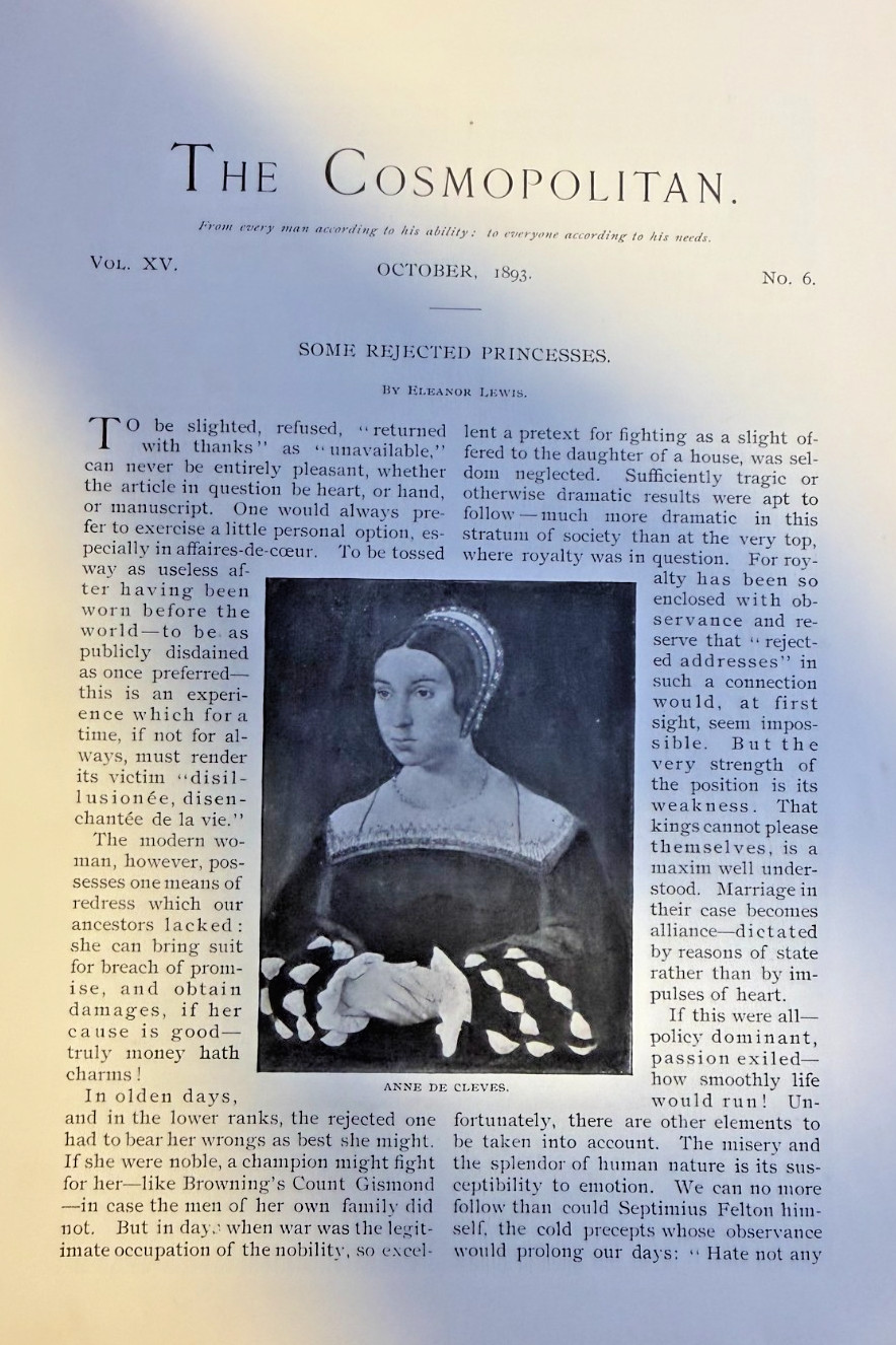 1893 Rejected Princesses Anne De Cleves Maria-Ana Victoria Princess De Beaujolai