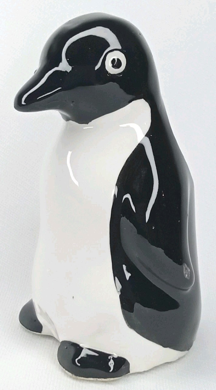 Vintage 1950s Enesco Ceramic Penguin Toothpick Holder With Original Foil Sticker