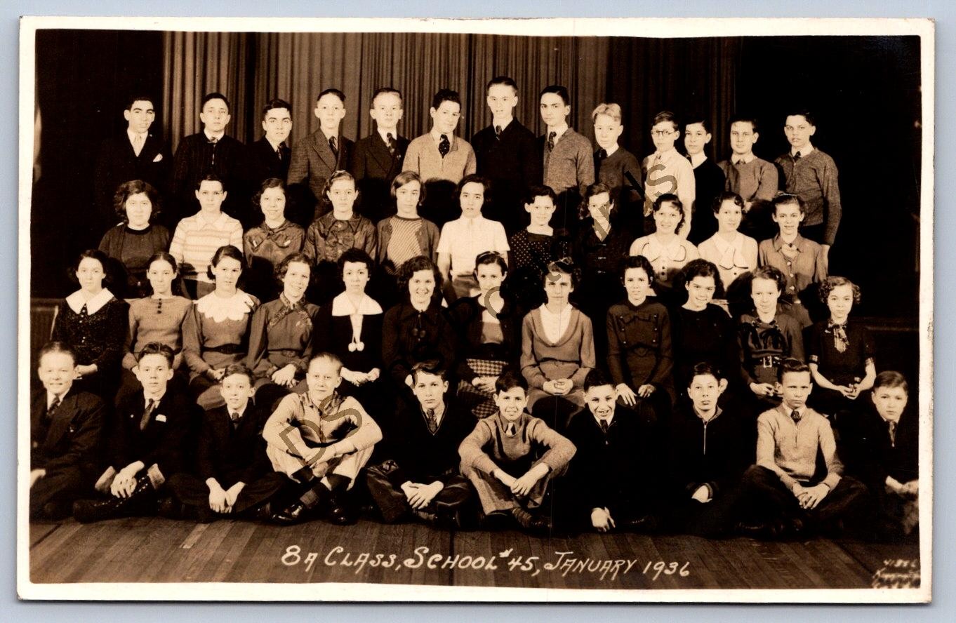 K59/ Indianapolis Indiana RPPC Postcard c1936 School #45   Students 488