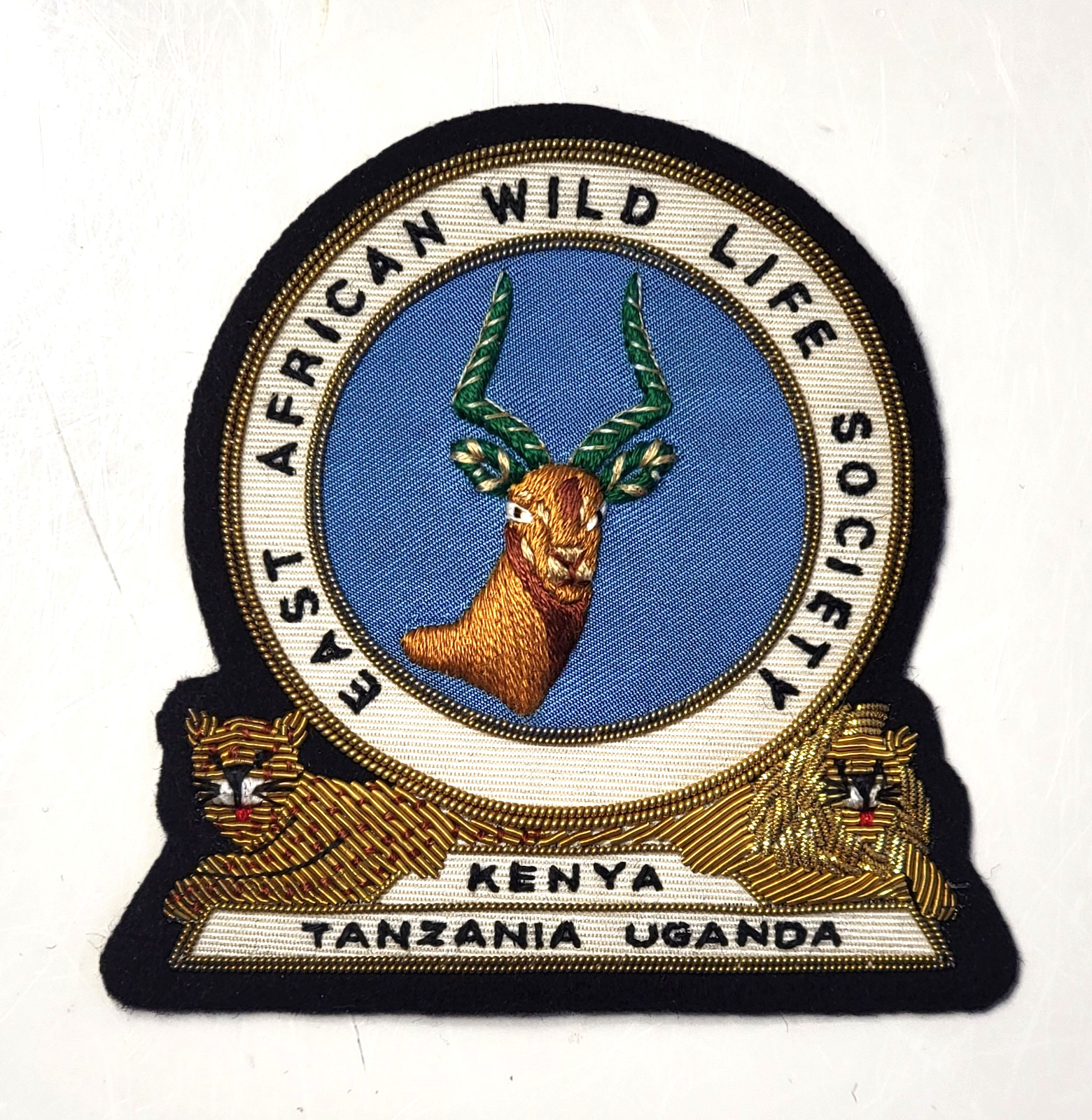 Vintage BULLION 3D Patch East African Wild Life Society Kenya Tanzania Uganda