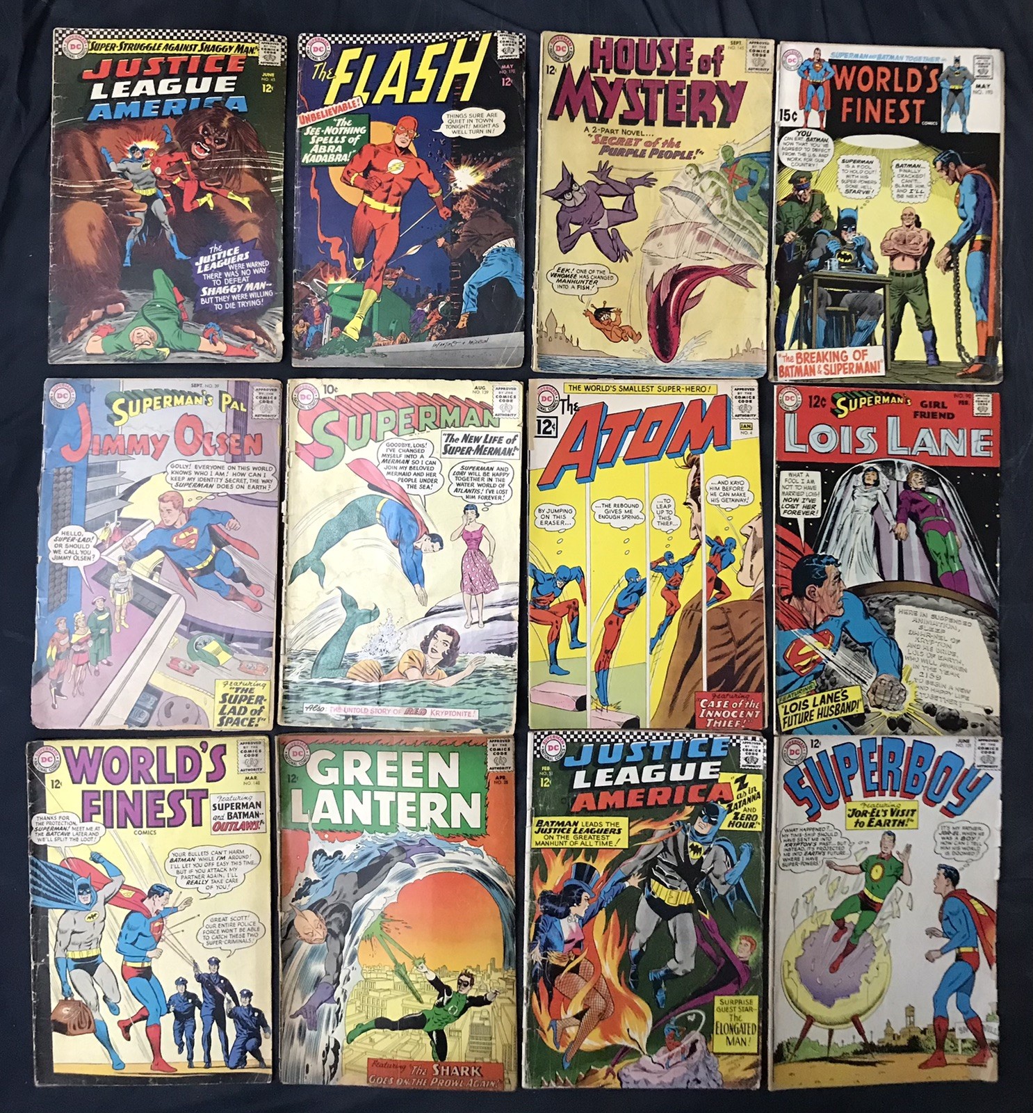 DC SILVER AGE LOT of 12 Comics: Superman, Green Lantern, Justice League, Flash..