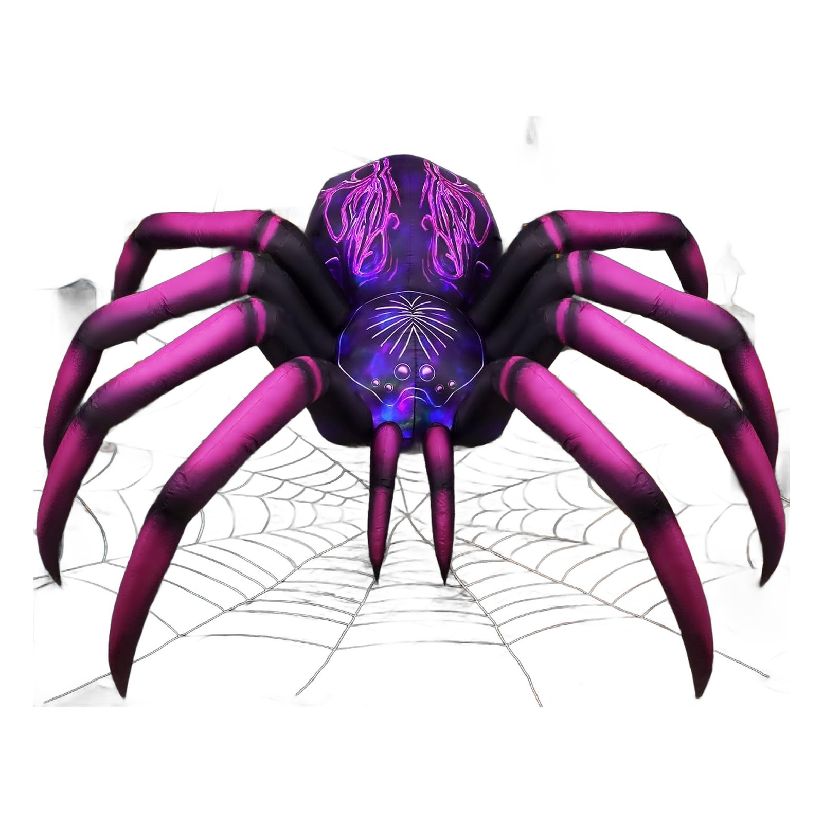 9 FT Long Halloween Inflatables Purple Gradient Spider Outdoor Decorations Blow