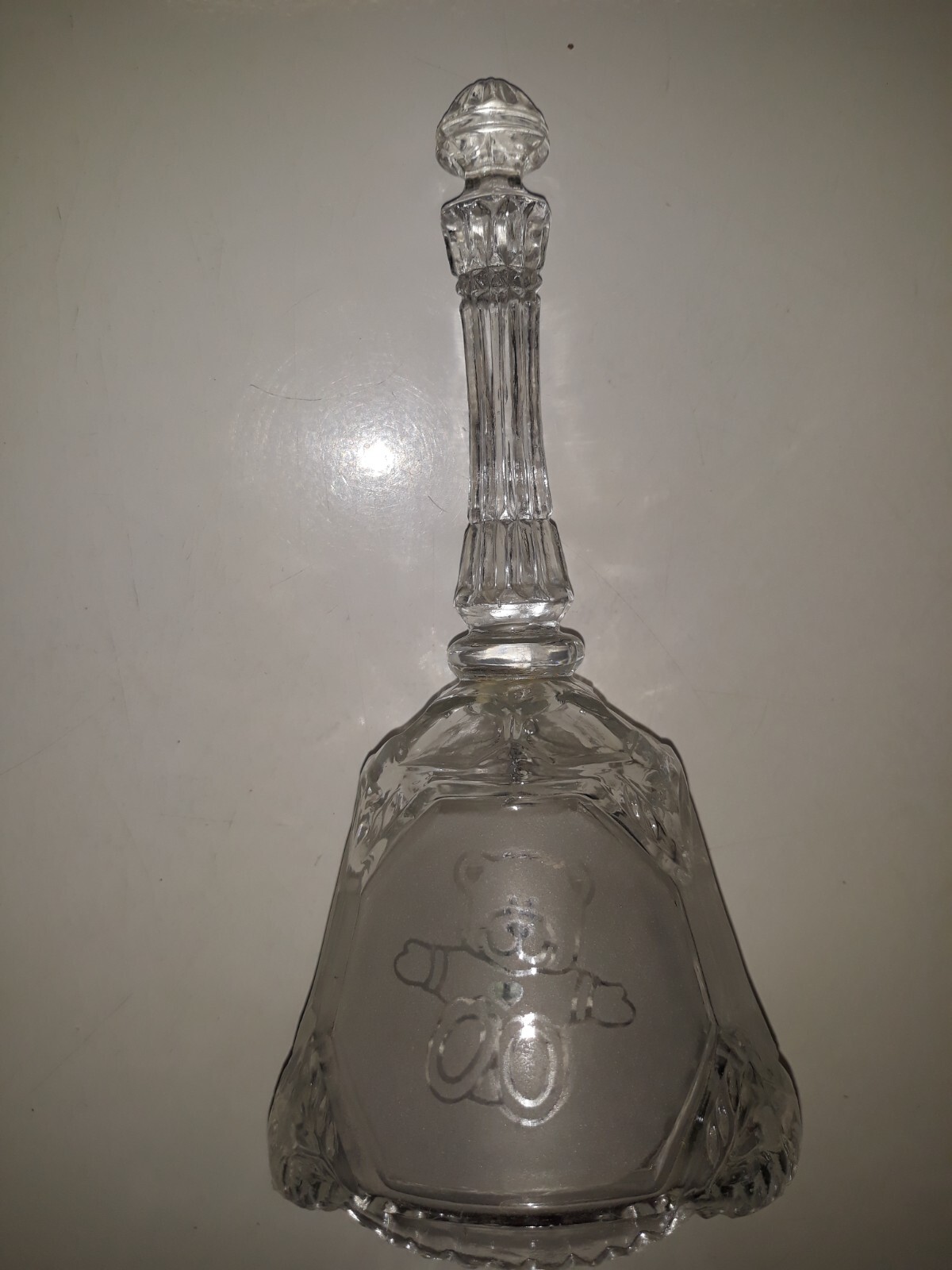 Teddy Bear Crystal Bell Etched 8\