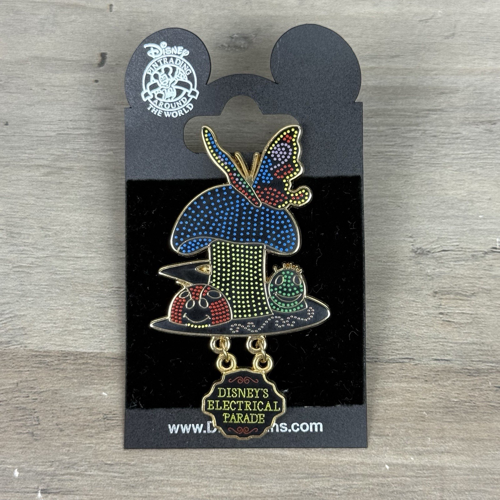 2007 Disney Official Pin Trading Electrical Parade Retired Mushroom & Bugs