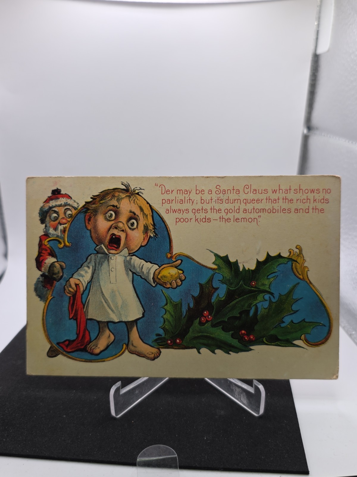 CHRISTMAS Postcard 1911 Santa Claus RARE FUNNY UGLY SANTA VINTAGE 