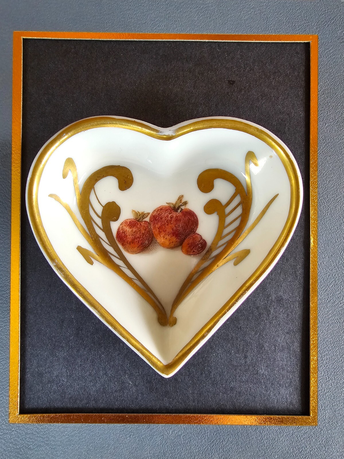 Antique Blakeman & Henderson Attributed LIMOGES FRANCE Heart Trinket Dish HP\'d