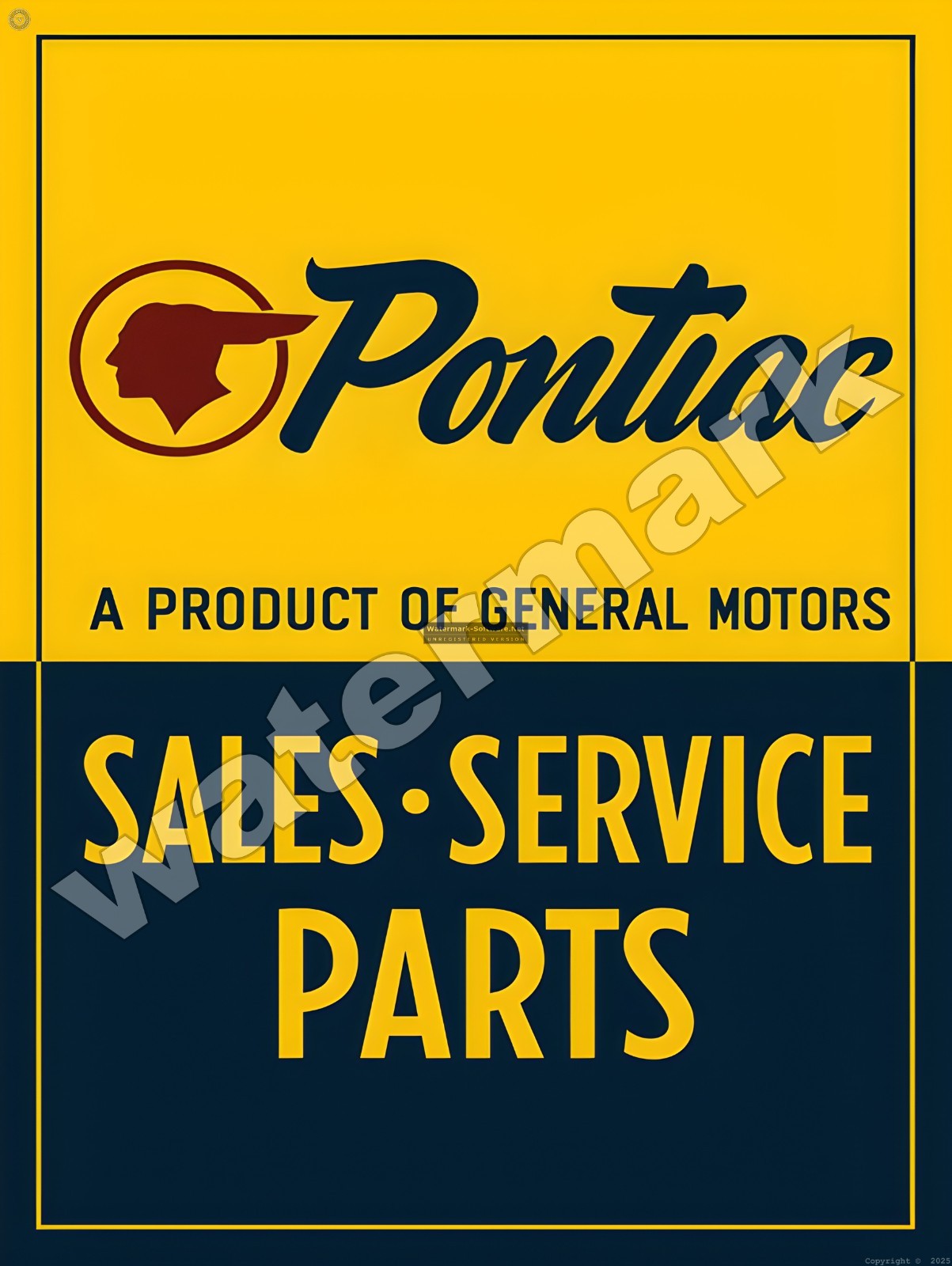 Pontiac Sales and Service  Metal Sign 9