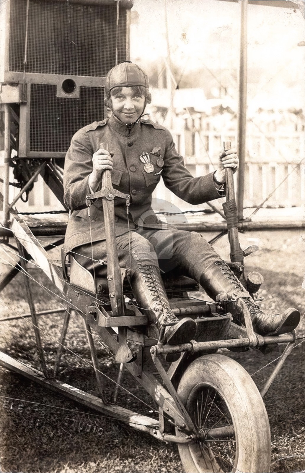 1917 Woman Aviator Ruth Law RPPC Photo Postcard COPY