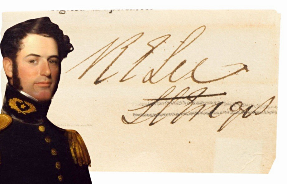 Early Robert E. Lee Signature as a Lieutenant of Engineers 