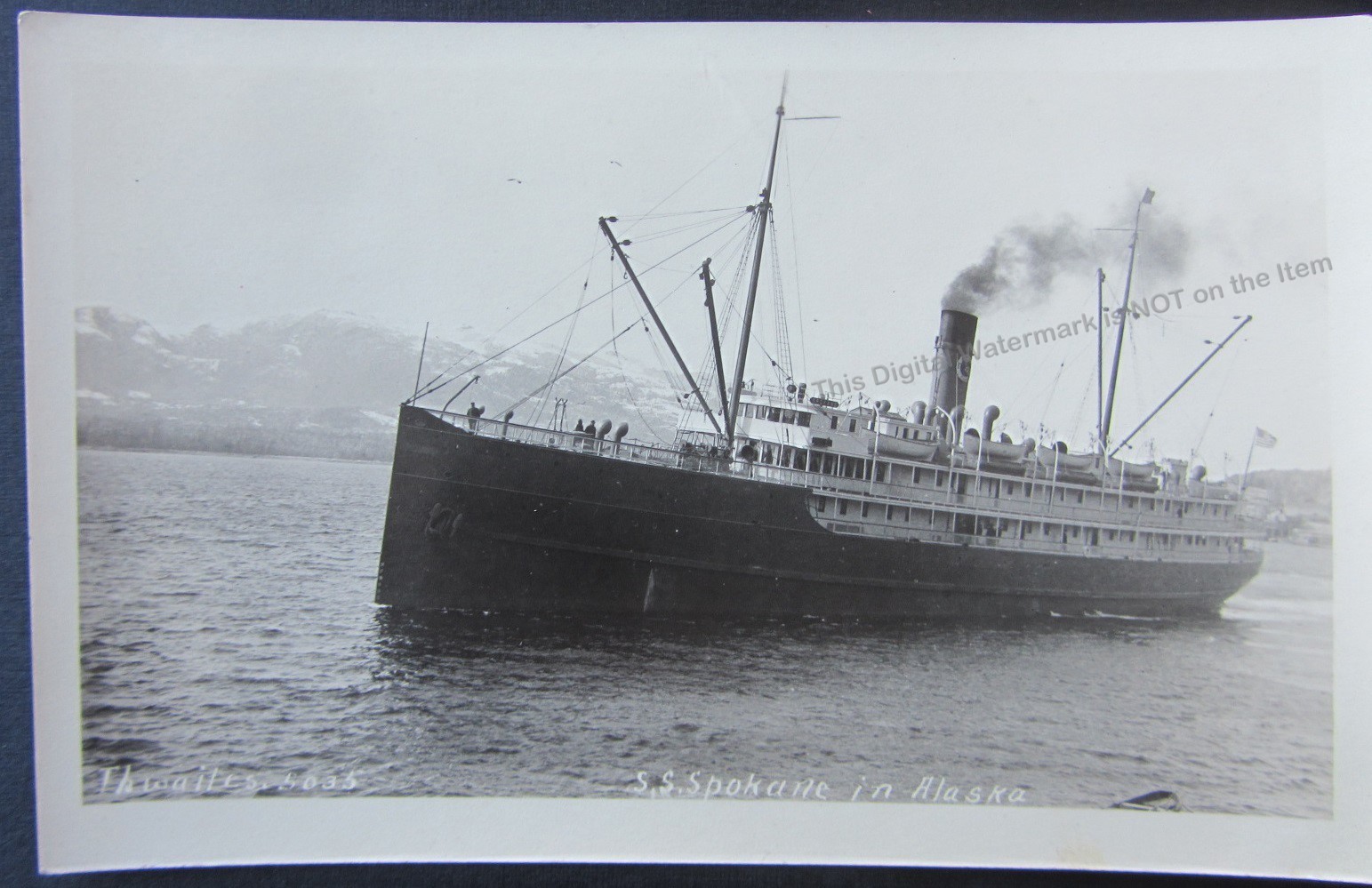 c1910s RPPC S.S. Steamer Spokane in Alaska Thwaite 5035 Pacific Coast Steamship 