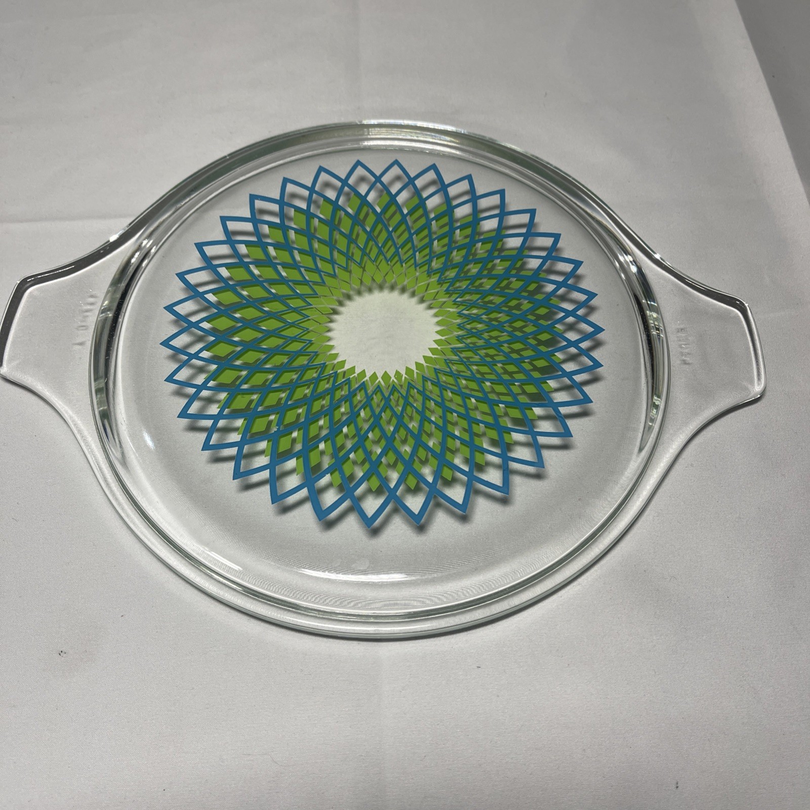 Pyrex Spirograph 1969 Promotional Blue & Green 2.5 QT LID ONLY 475-C No Chips 