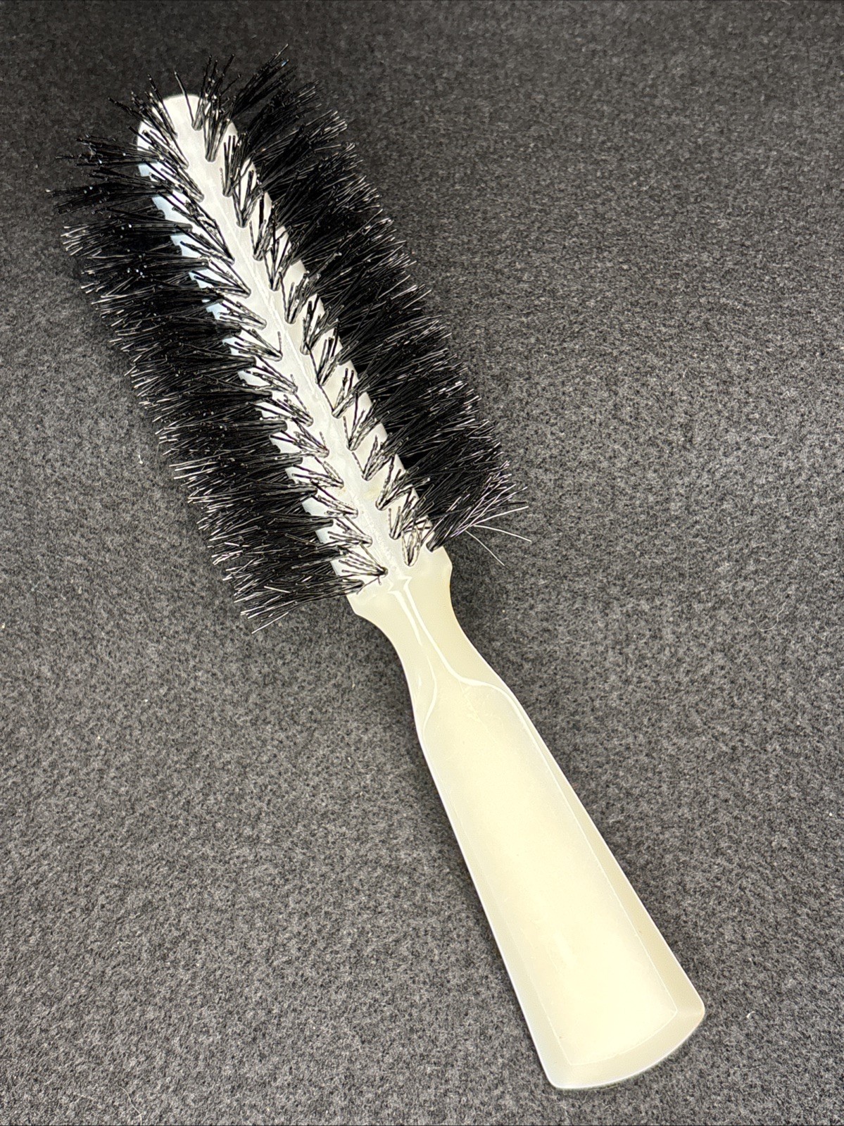 Vtg FULLER Crescent Bristlecomb Hairbrush Cream/Ivory Bakelite Nylon Bristles