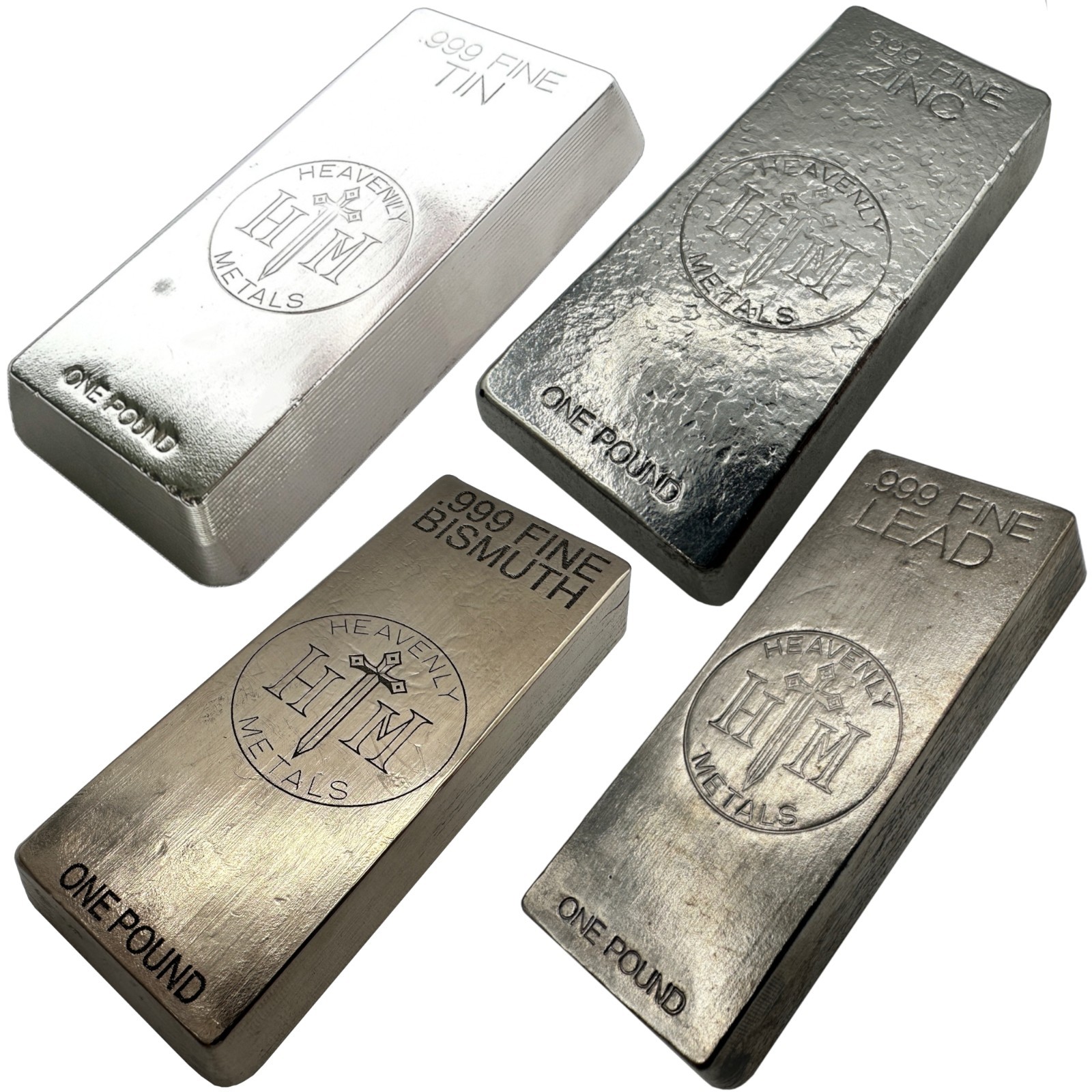 1 Lb Metal Bar Set – Lead, Zinc, Bismuth, Tin Ingots for Display or Collecting 1 Lb Metal Bar Set – Lead, Zinc, Bismuth, Tin Ingots for Display or Collecting