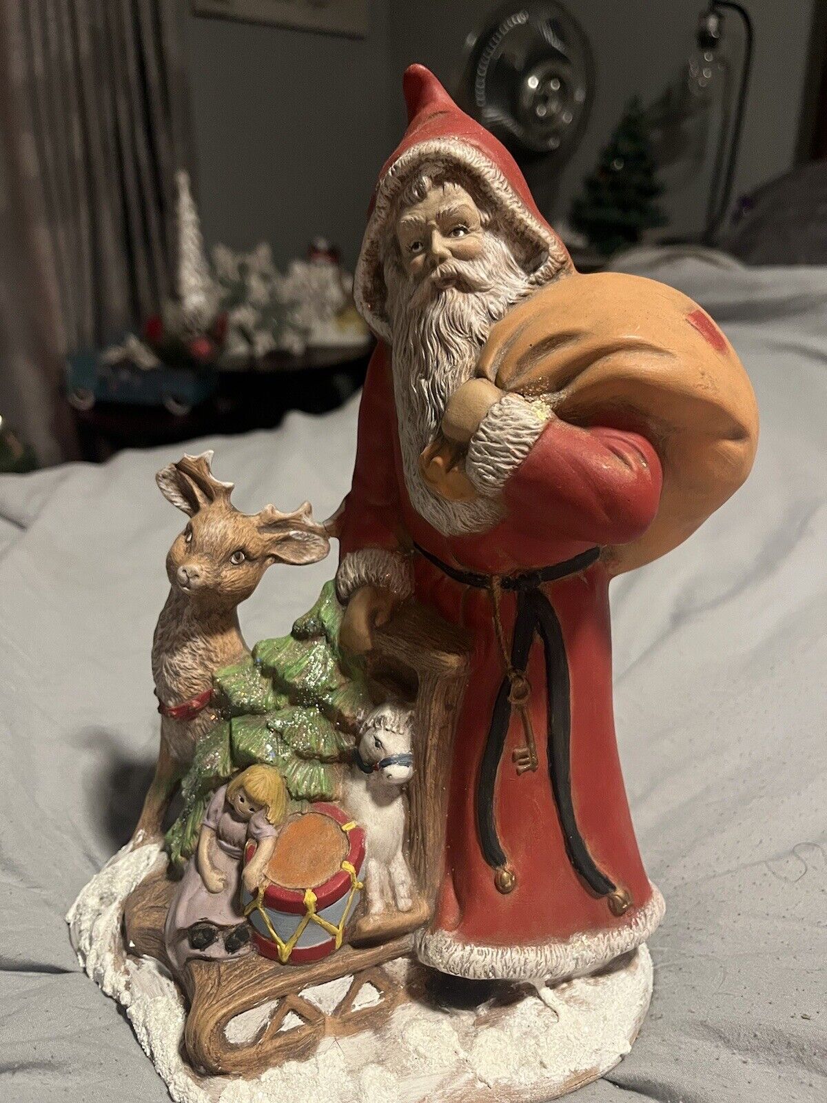 Ceramic Santa With Deer