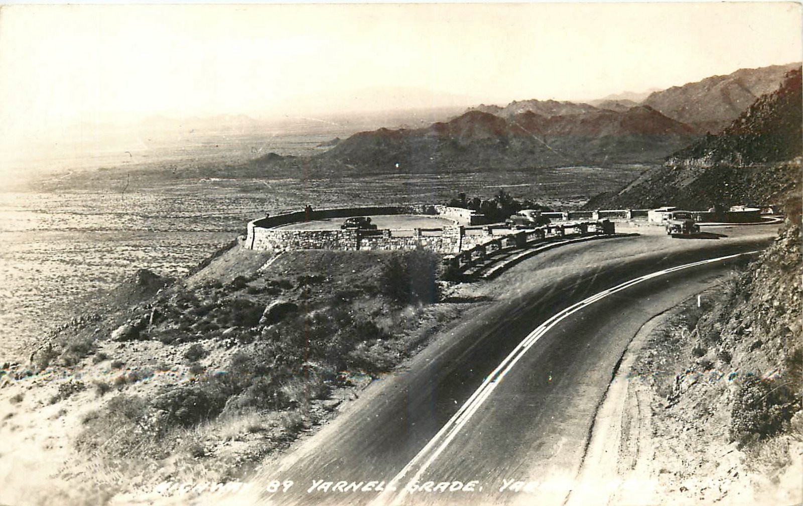 1940s Yarnell Arizona Highway 89 Yarnell Grade Cook RPPC Postcard 25-9241