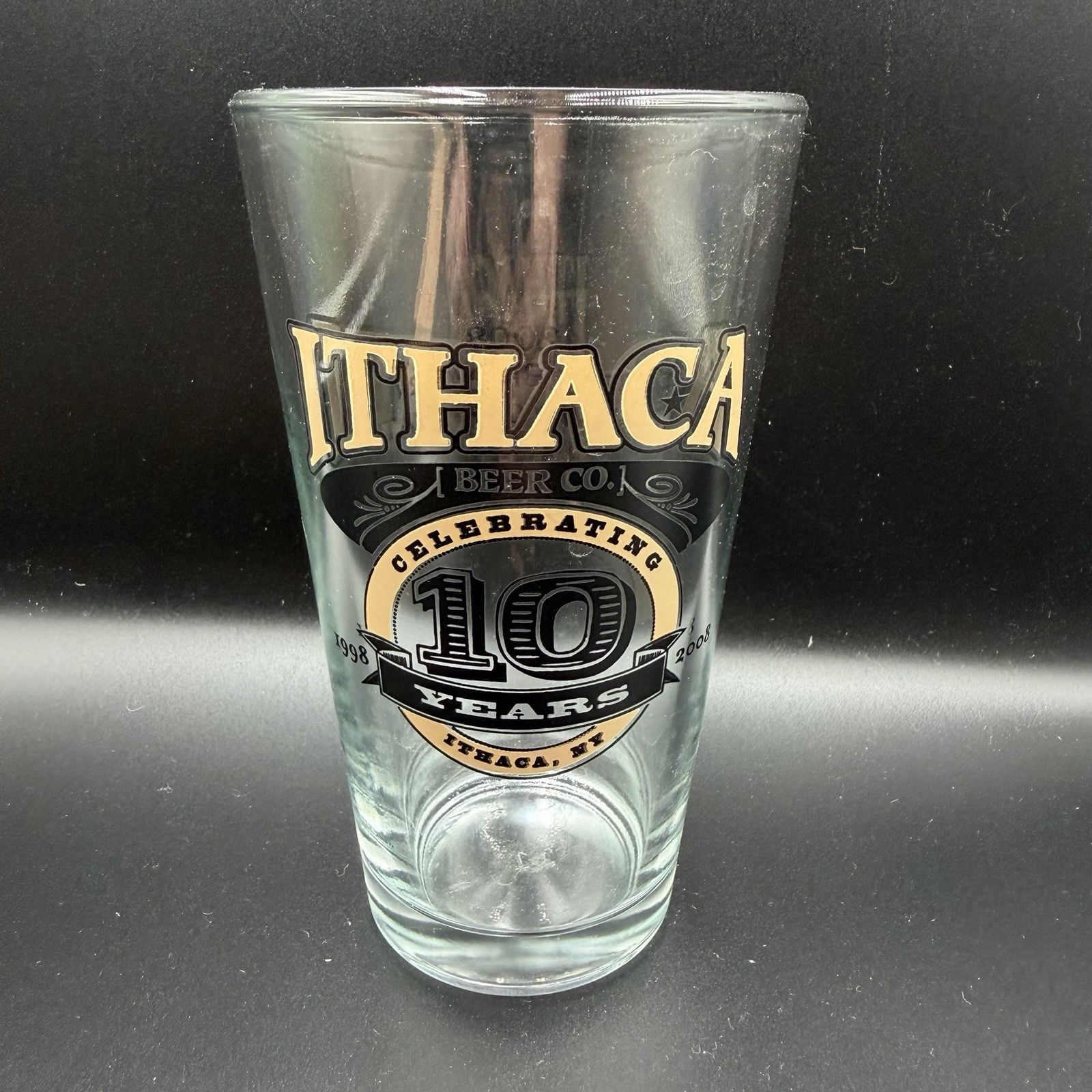 Vintage Ithaca Beer Company 16oz Pint Glass 10 Year Anniversary IPA Brewing