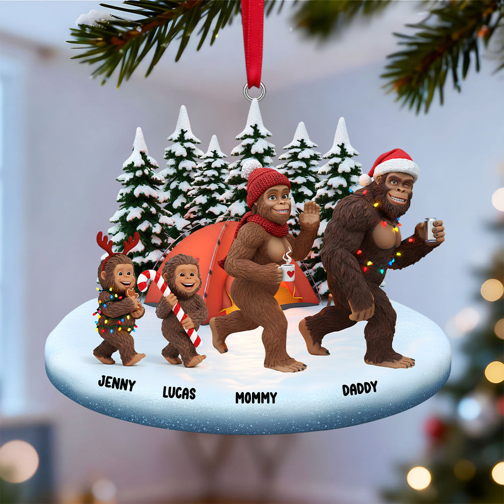 Personalized Sasquatch Family Christmas Ornament Believe Bigfoot Ornament Gift