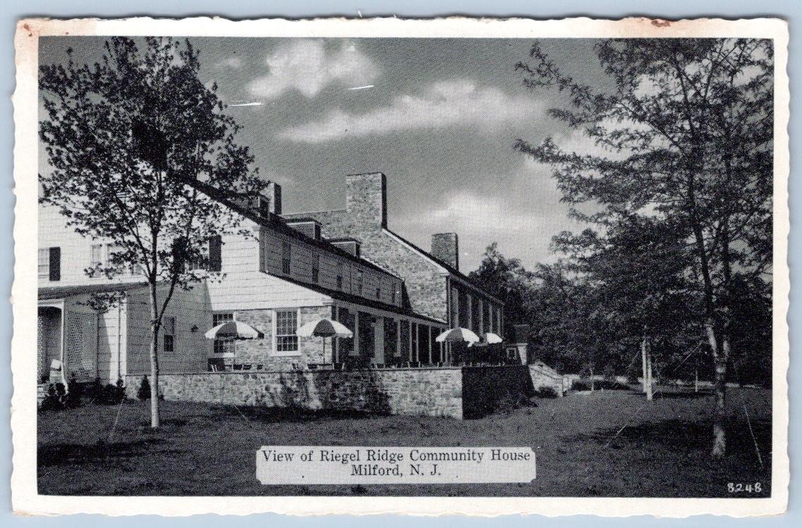 1950s RIEGEL RIDGE COMMUNITY HOUSE MILFORD NJ DEXTER PRESS SILVERCRAFT POSTCARD