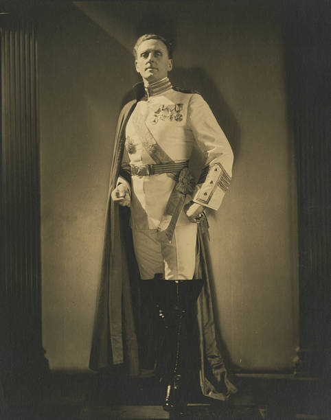 British actor Harry Welchman standing wearing white military cos 1930s Old Photo