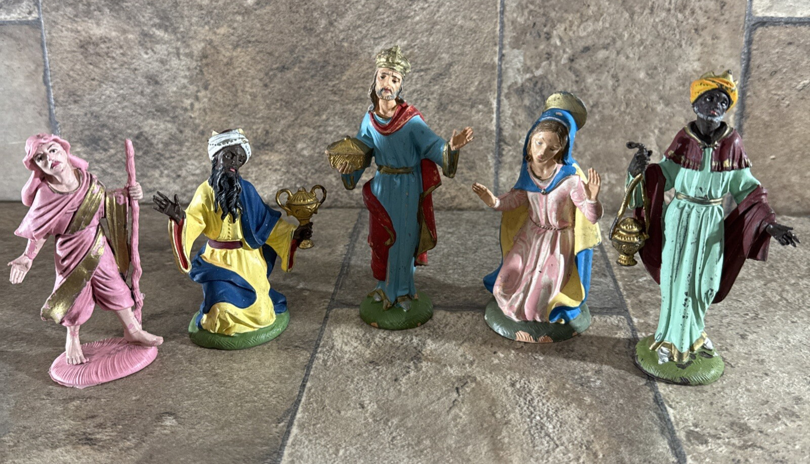 Vintage Depose Italy Christmas Nativity Figures 